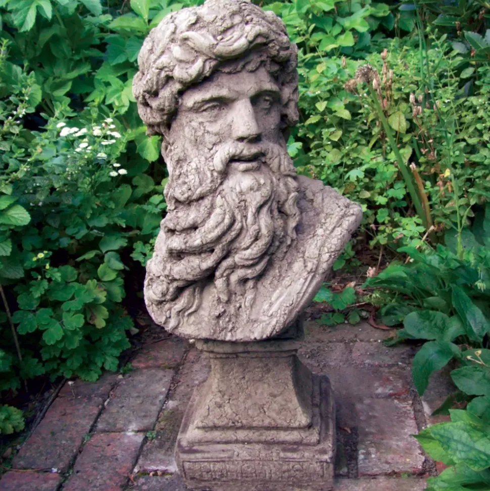 Hercules Head Bust Stone Garden Ornament