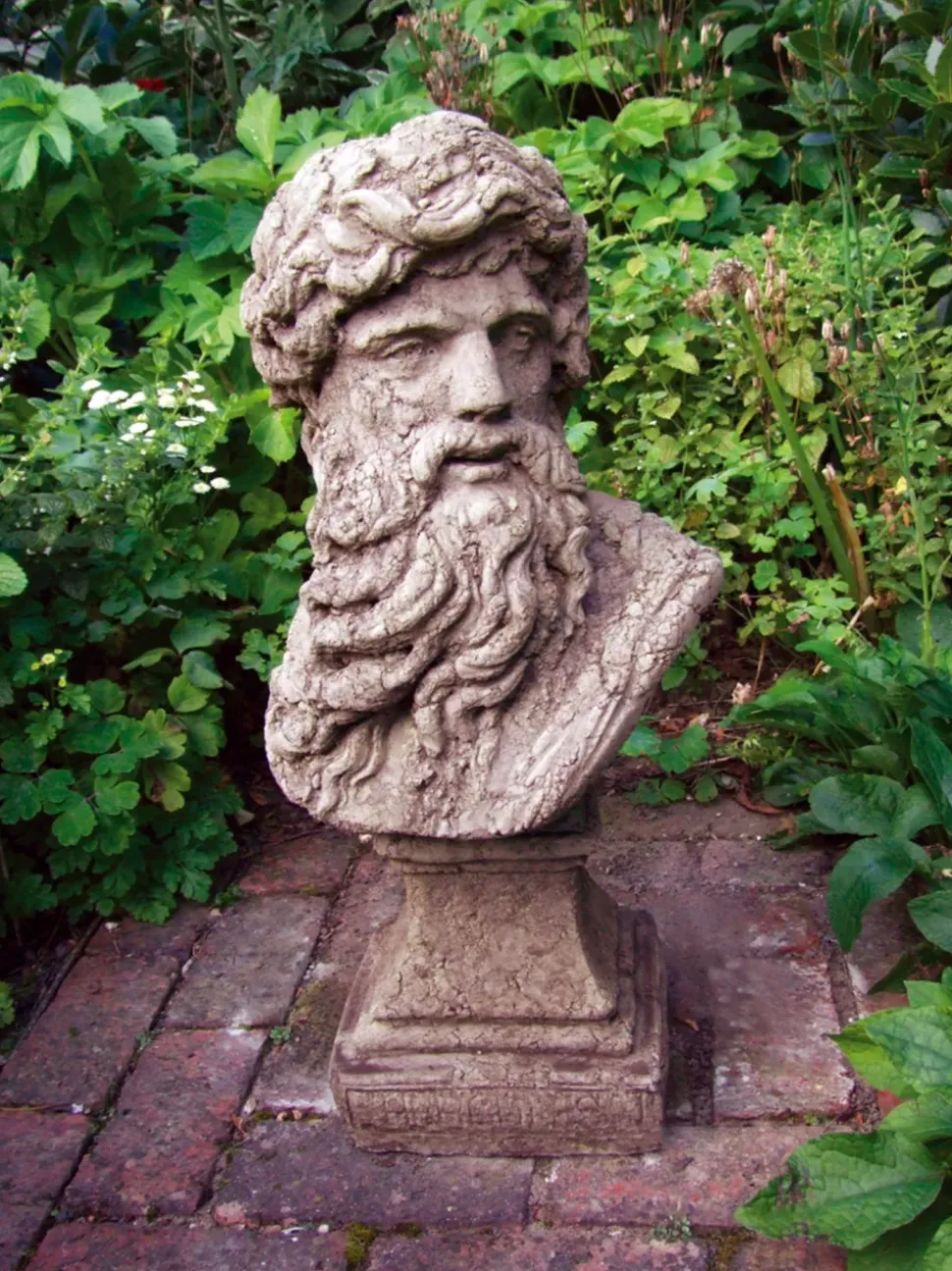Hercules Head Bust Stone Garden Ornament