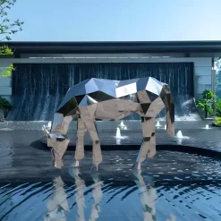 Horse 130cm Geometric Metal Garden Sculpture