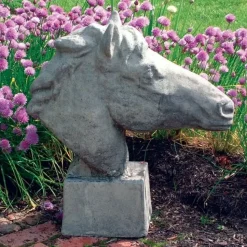 Horse's Head Stone Garden Ornament
