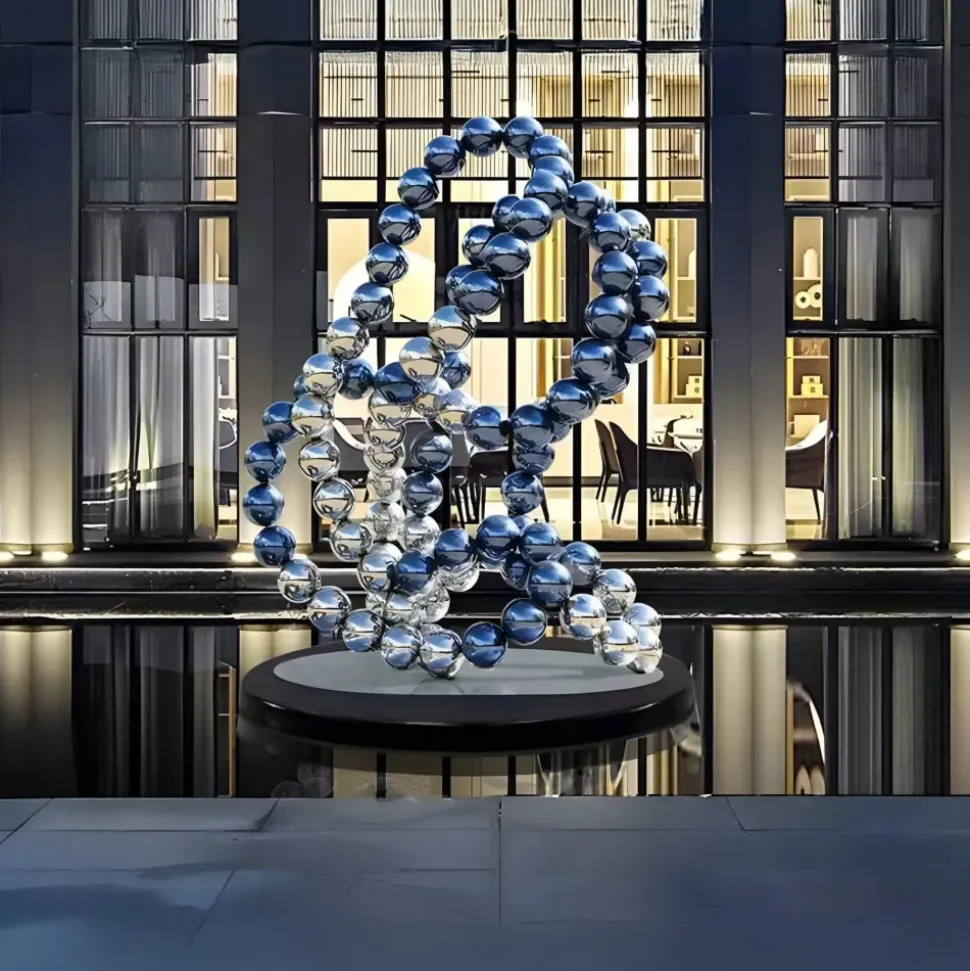Hyper Bubbles 162cm Silver Metal Garden Sculpture