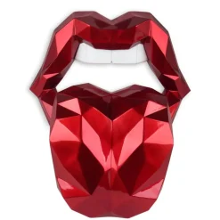 Iconic Lips 42cm Red Resin Wall Sculpture