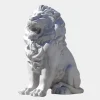 Imperial Lion 150cm White Marble Garden Statue