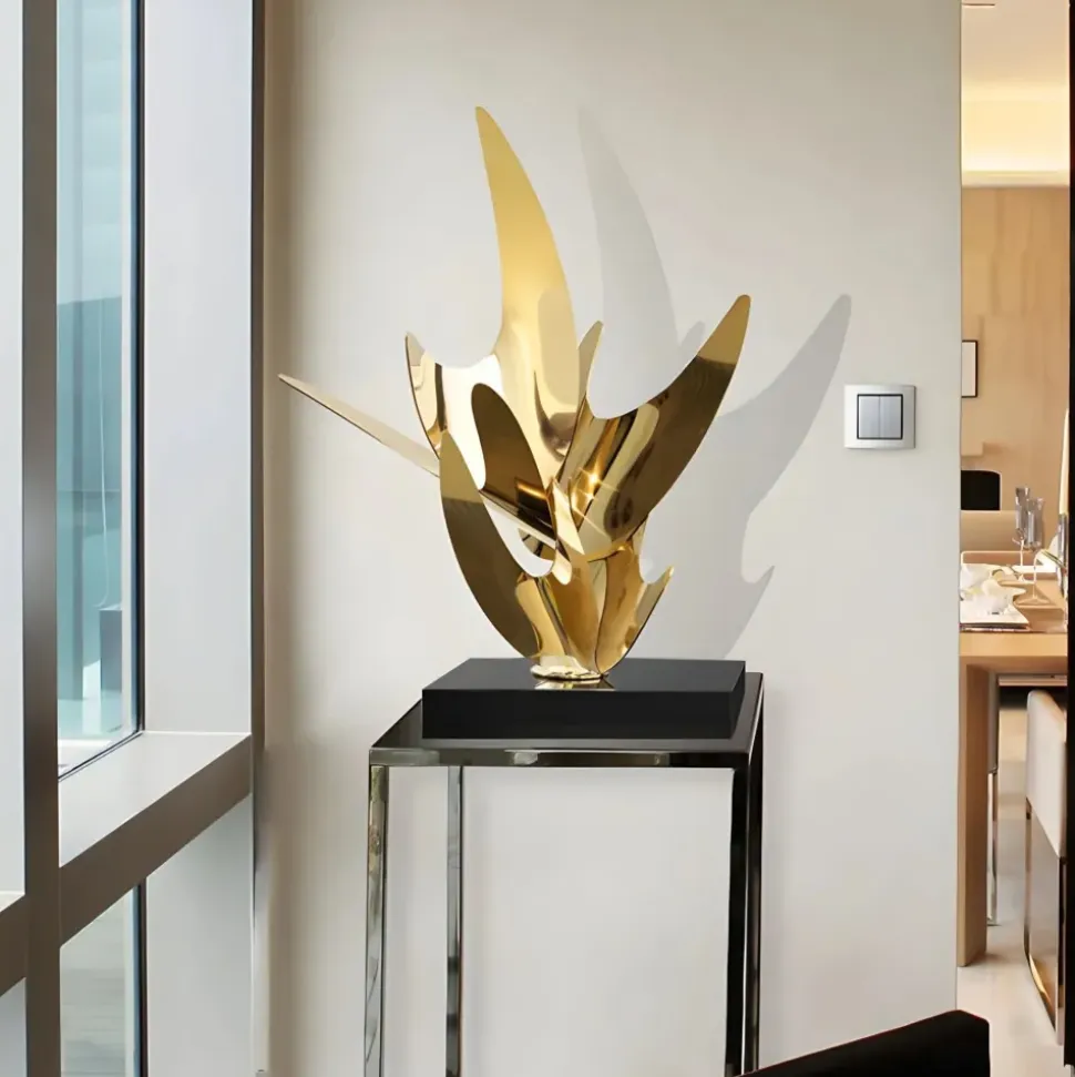 Infinite Bloom 71cm Gold Metal Indoor Sculpture