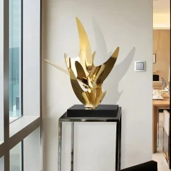 Infinite Bloom 71cm Silver Metal Indoor Sculpture