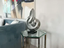 Infinite Orbit 45cm Silver Resin Indoor Sculpture
