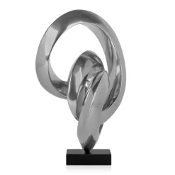 Infinite Orbit 45cm Silver Resin Indoor Sculpture