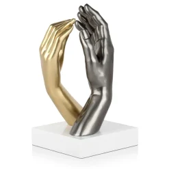Infinite Touch 36cm Gold Resin Indoor Sculpture