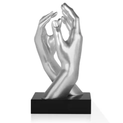 Infinite Touch 36cm Silver Resin Indoor Sculpture