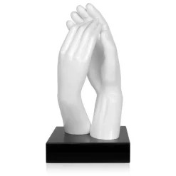 Infinite Touch 36cm White Resin Indoor Sculpture