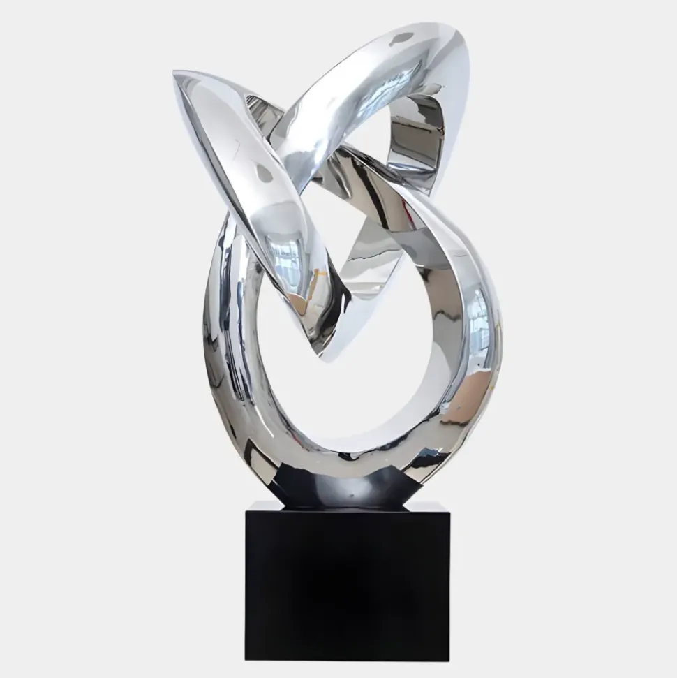 Infinity Fusion 180cm Silver Metal Garden Sculpture
