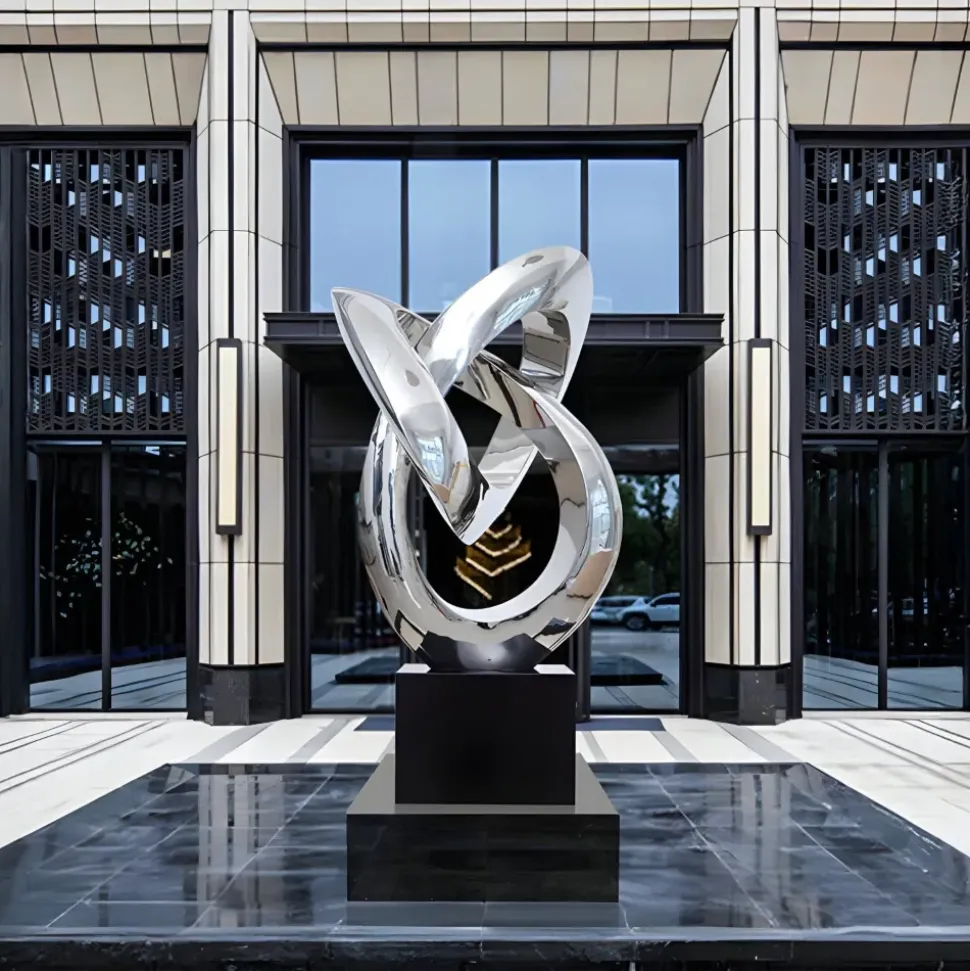 Infinity Fusion 180cm Silver Metal Garden Sculpture