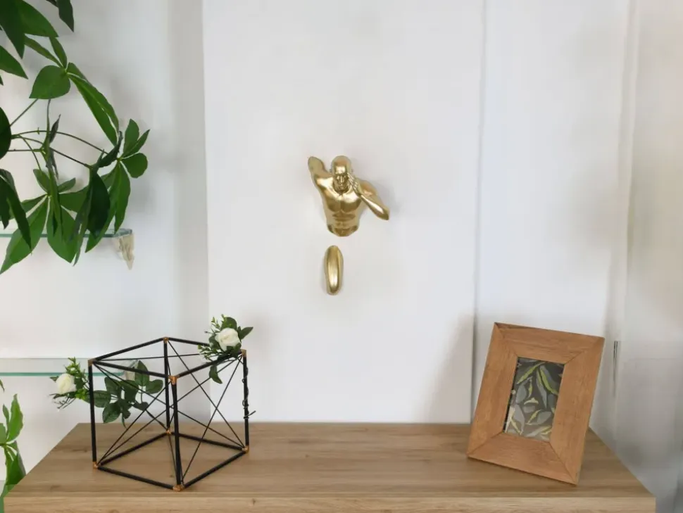 Infinity Man 28cm Gold Resin Wall Sculpture