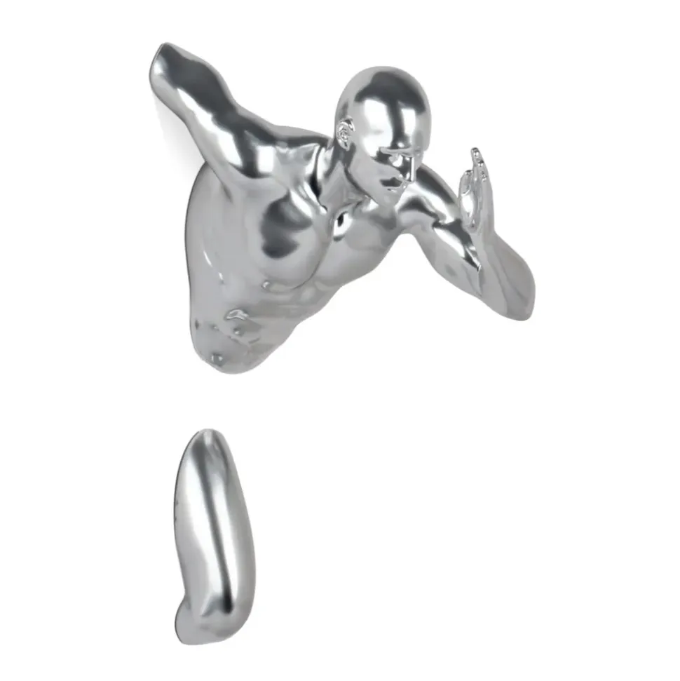 Infinity Man 28cm Silver Resin Wall Sculpture