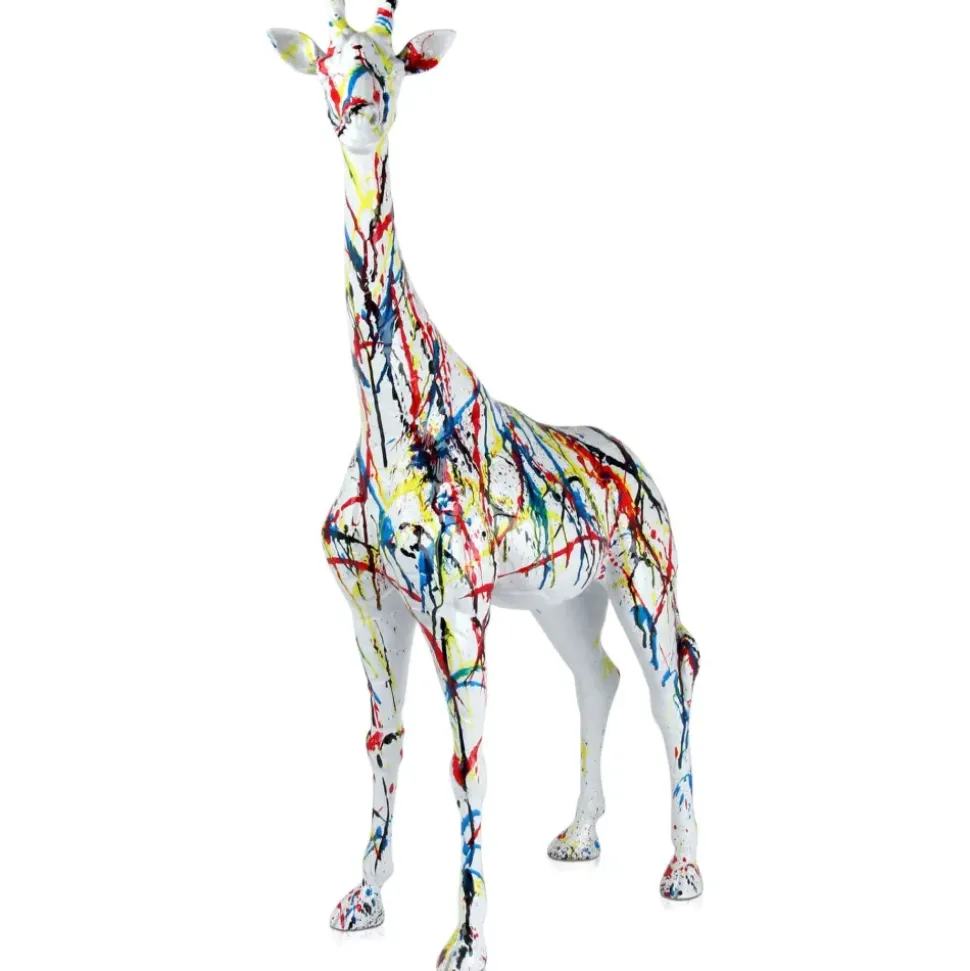 Inked Giraffe 100cm Multicolour Resin Indoor Sculpture