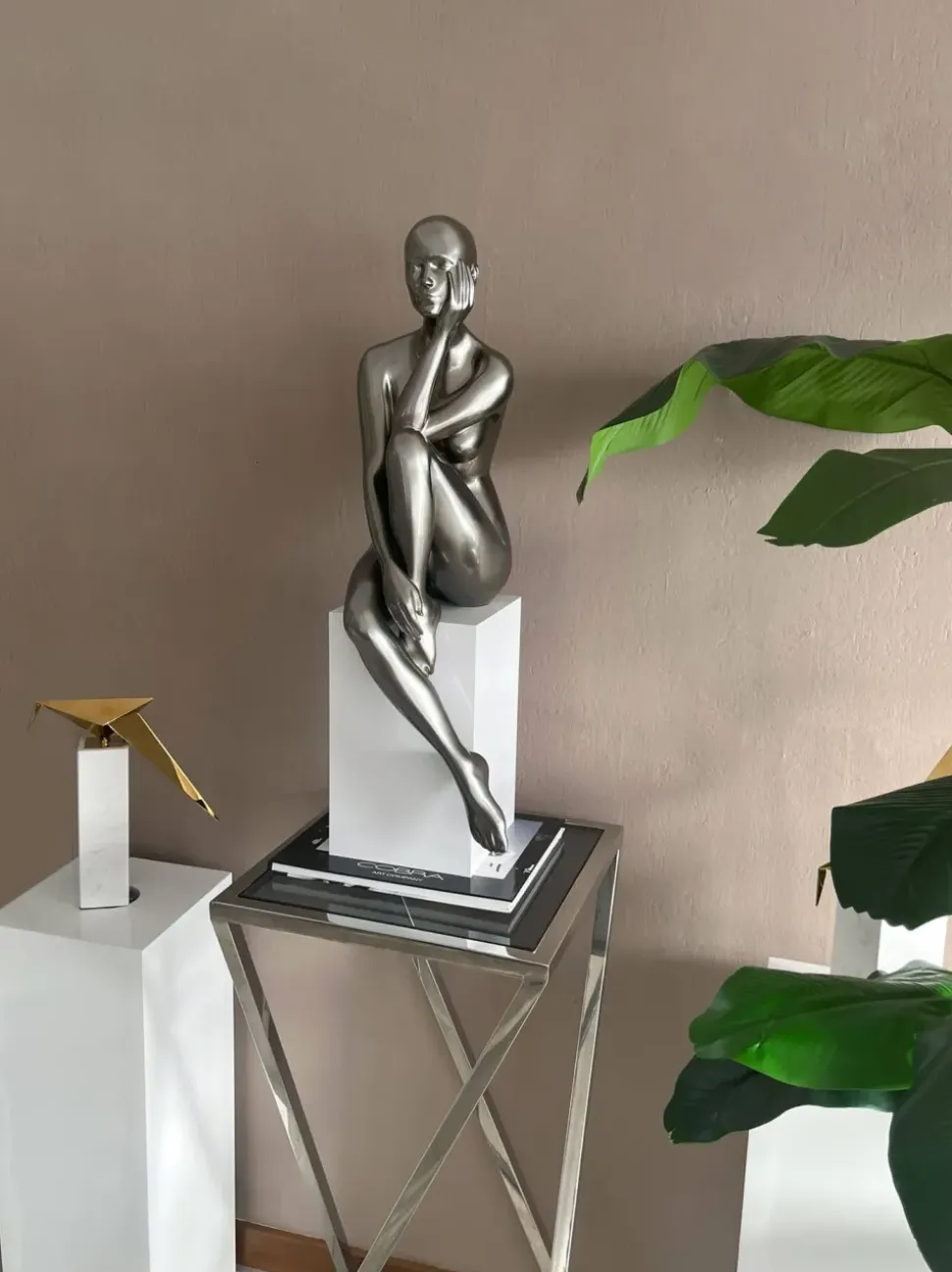 Introspective 74cm Anthracite Resin Indoor Sculpture