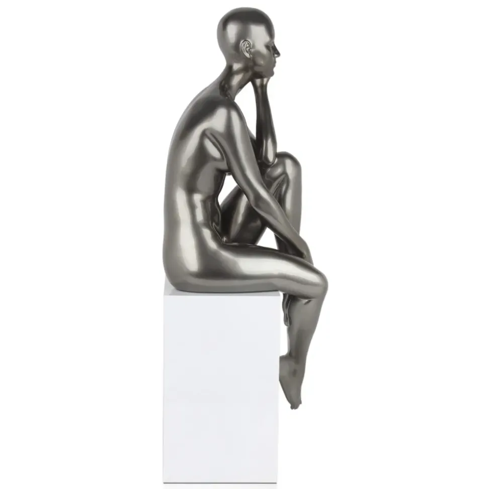 Introspective 74cm Anthracite Resin Indoor Sculpture