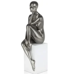 Introspective 74cm Anthracite Resin Indoor Sculpture