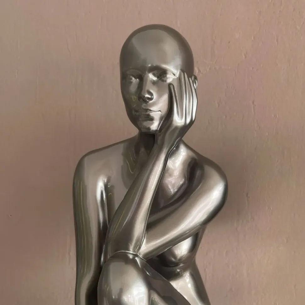 Introspective 74cm Anthracite Resin Indoor Sculpture