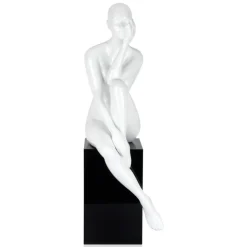 Introspective 74cm White Resin Indoor Sculpture