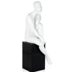 Introspective 74cm White Resin Indoor Sculpture