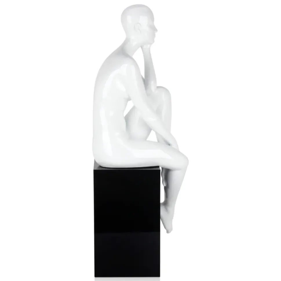 Introspective 74cm White Resin Indoor Sculpture