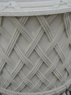 Jardinier Basket Weave 45cm Stone Garden Planter