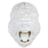 King Gorilla 43cm White Resin Wall Sculpture