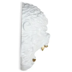 King Gorilla 43cm White Resin Wall Sculpture