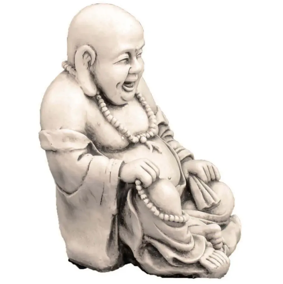 Laughing Buddha Antique Stone Garden Statue