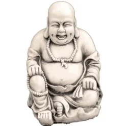 Laughing Buddha Antique Stone Garden Statue