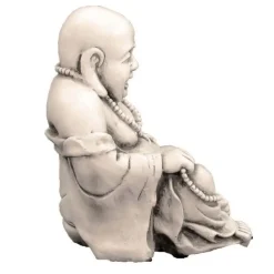 Laughing Buddha Antique Stone Garden Statue