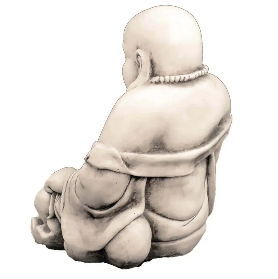 Laughing Buddha Antique Stone Garden Statue