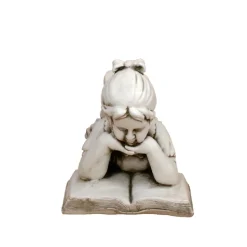 Laying Reading Girl 34cm Stone Resin Garden Statue