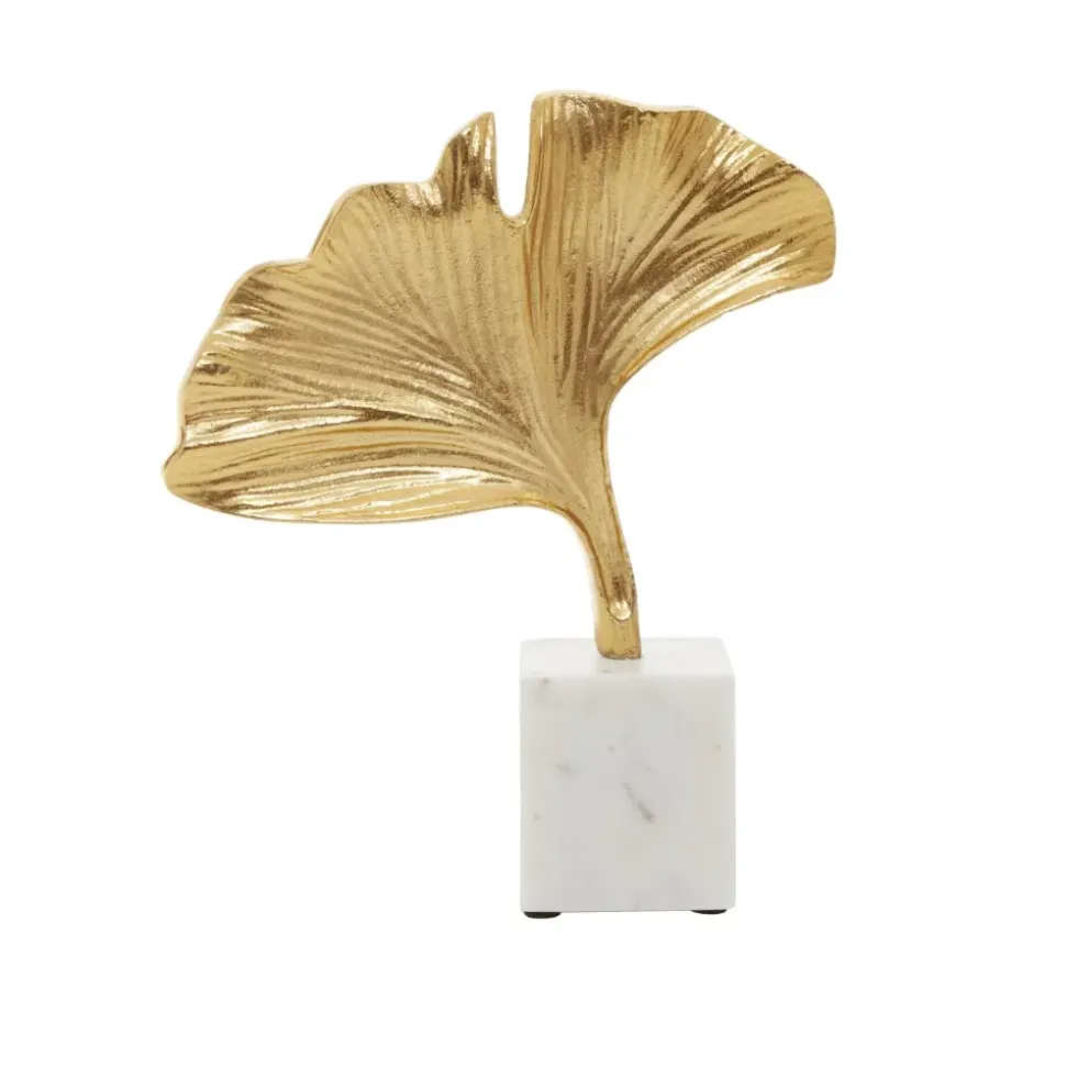 Leaf of Light 30cm Gold Metal Indoor Sculpture