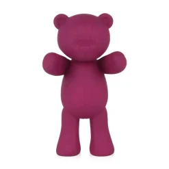 Love Bear 29cm Fuchsia Resin Indoor Sculpture