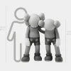 Lucify Companions 150cm Grey Resin Indoor Sculpture