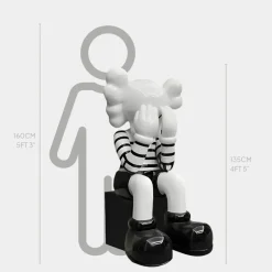 Lucify Hide 135cm Black & White Resin Indoor Sculpture