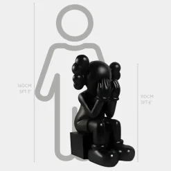 Lucify Hide 110cm Black Resin Indoor Sculpture