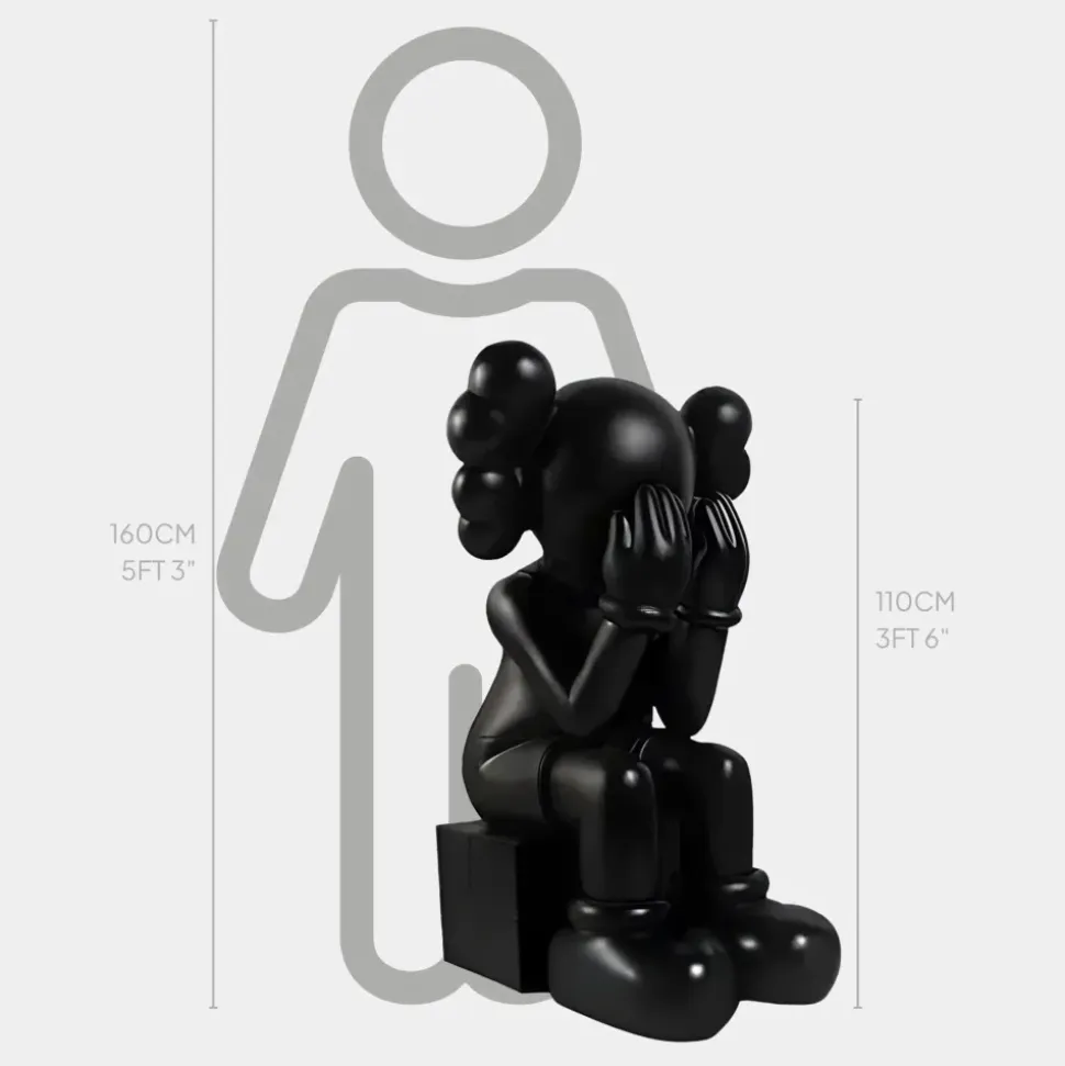 Lucify Hide 110cm Black Resin Indoor Sculpture