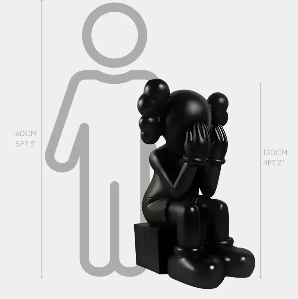 Lucify Hide 130cm Black Resin Indoor Sculpture