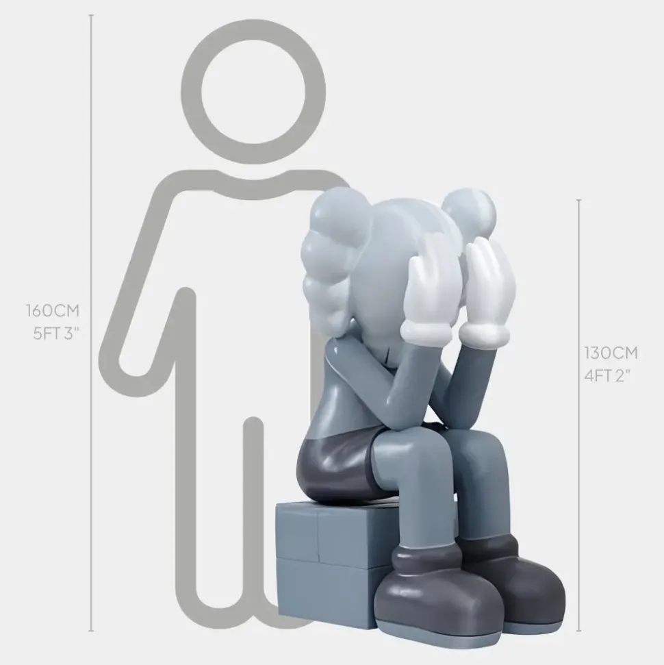 Lucify Hide 130cm Grey Resin Indoor Sculpture