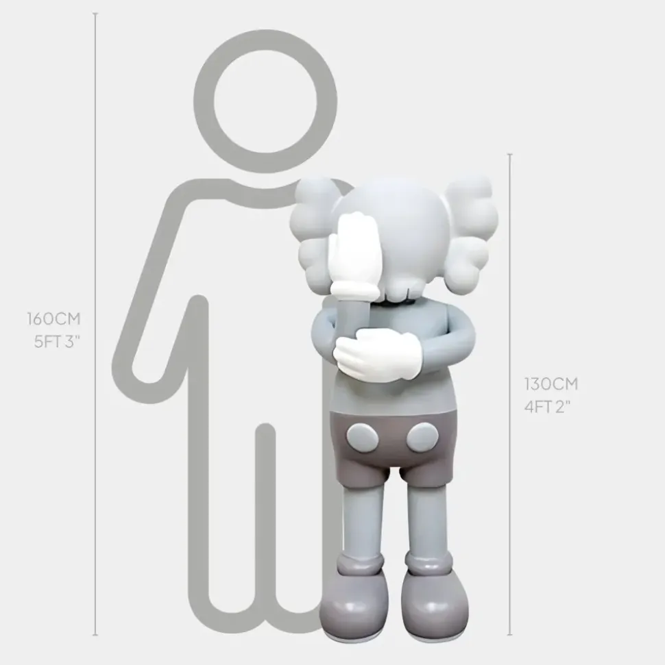 Lucify Motion 130cm Grey Resin Indoor Sculpture v3