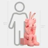 Lucify Playful Rabbit 130cm Pink Resin Indoor Sculpture