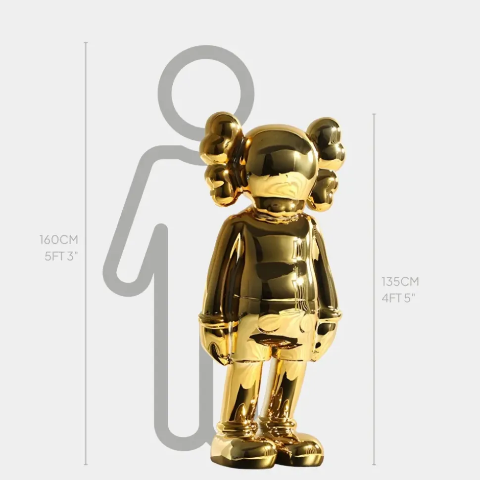 Lucify Seek 135cm Gold Resin Indoor Sculpture