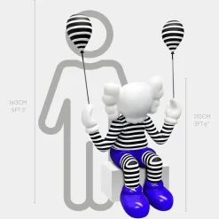 Lucify Up 110cm Blue Resin Indoor Sculpture