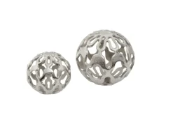 Lumi Spheres 21cm Silver Metal Indoor Sculptures