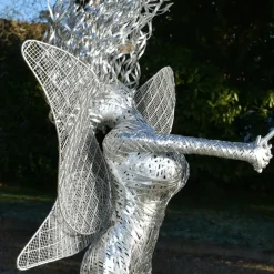 Luna Fairy 83cm Metal Wire Garden Sculpture
