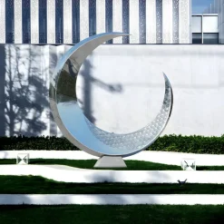Lunar Orbit 120cm Silver Metal Indoor Sculpture