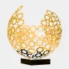 Lunar Sphere 48cm Gold Metal Indoor Sculpture